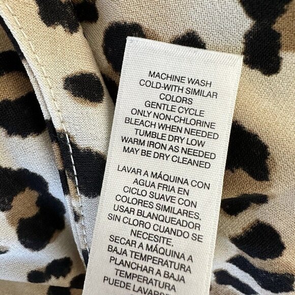 Chicos Tunic Animal Mix Top Leopard Size S Hi Lo Hem Exotic 3/4 sleeve - Picture 7 of 10